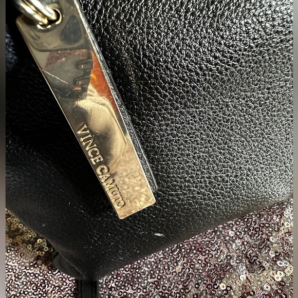 VINCE CAMUTO Black Leather Satchel Crossbody Handbag - Picture 9 of 17